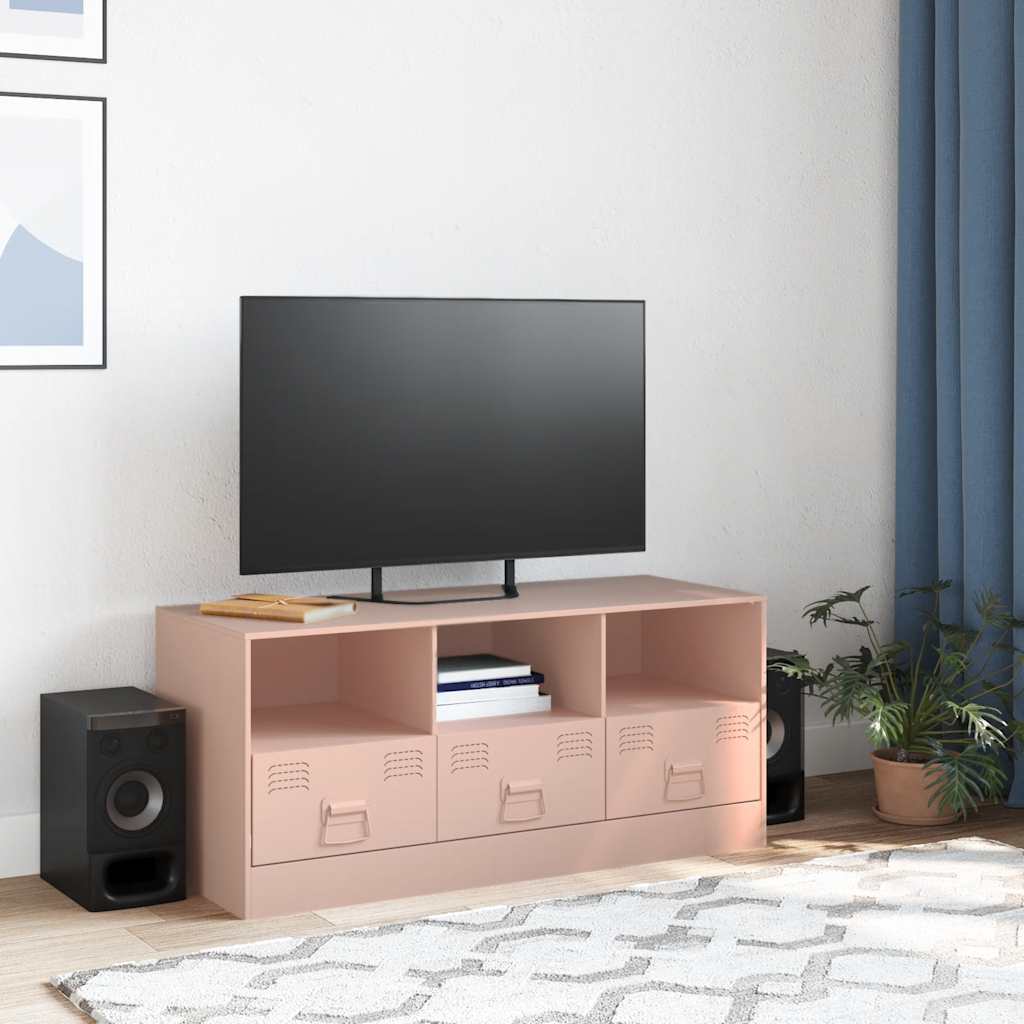 rózsaszín acél TV-szekrény 99 x 39 x 44 cm