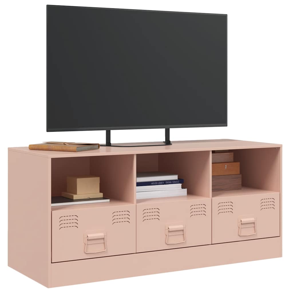 rózsaszín acél TV-szekrény 99 x 39 x 44 cm
