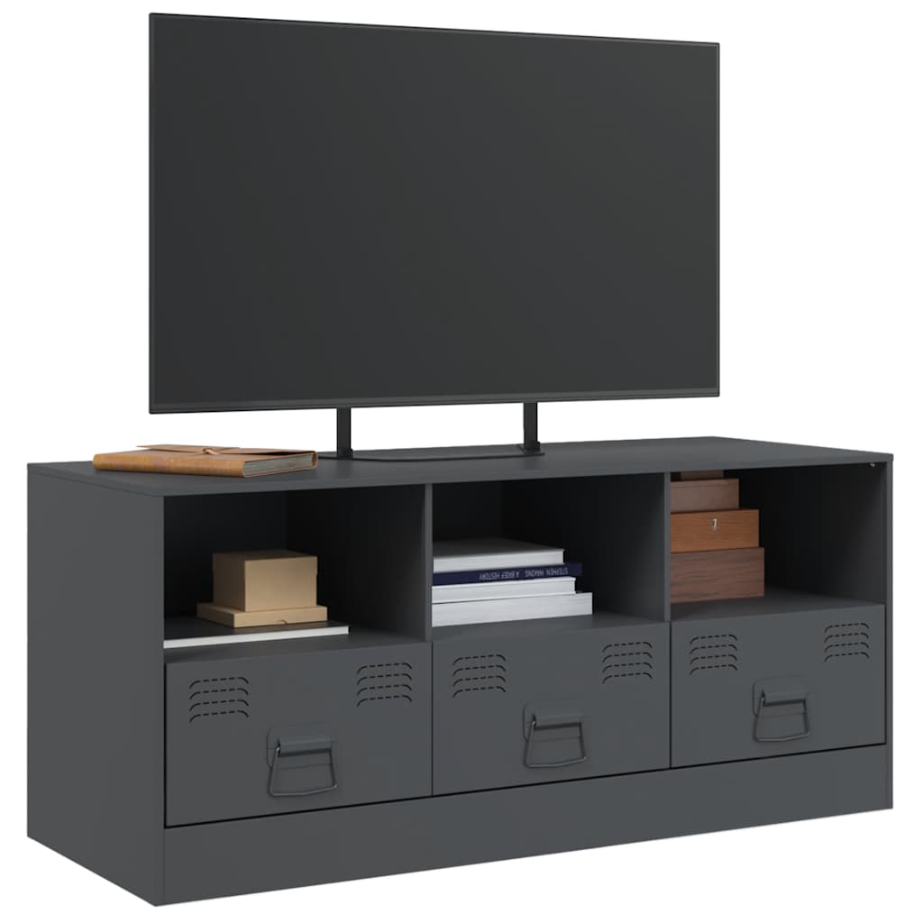 antracitszürke acél TV-szekrény 99 x 39 x 44 cm