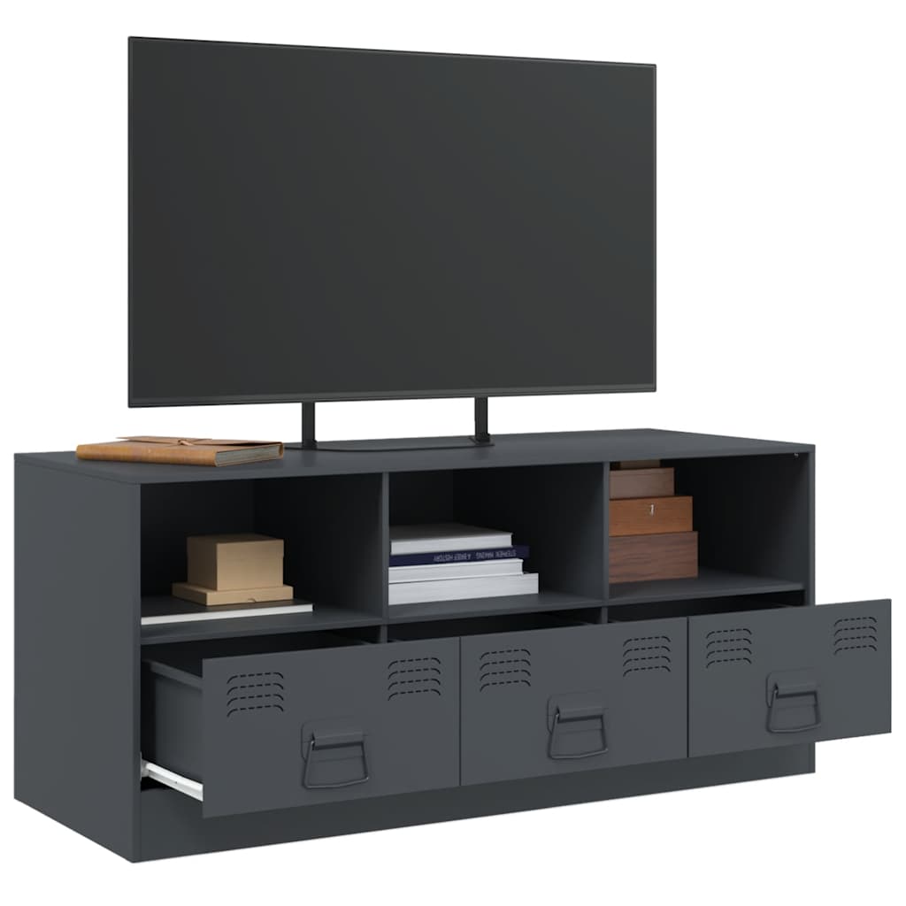 antracitszürke acél TV-szekrény 99 x 39 x 44 cm