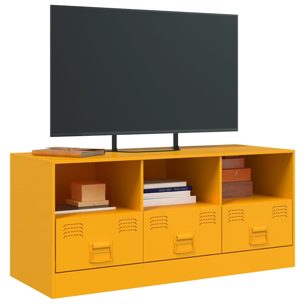 mustársárga acél TV-szekrény 99 x 39 x 44 cm