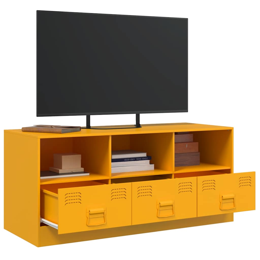 mustársárga acél TV-szekrény 99 x 39 x 44 cm