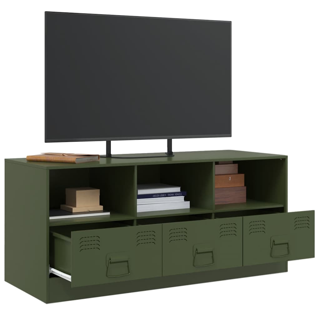 olívazöld acél TV-szekrény 99 x 39 x 44 cm