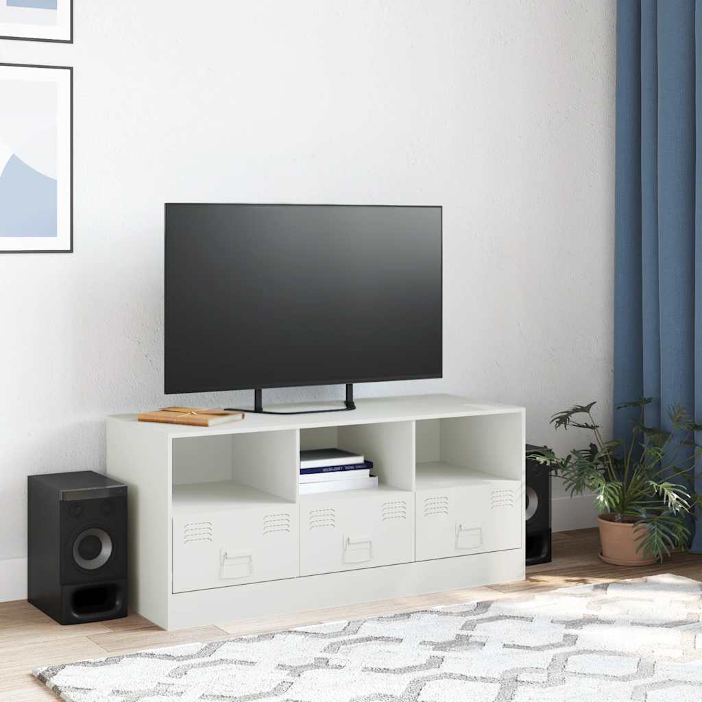 fehér acél TV-szekrény 99 x 39 x 44 cm