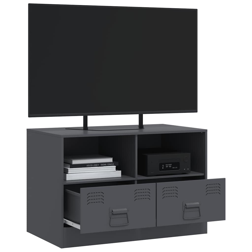 antracitszürke acél TV-szekrény 67 x 39 x 44 cm