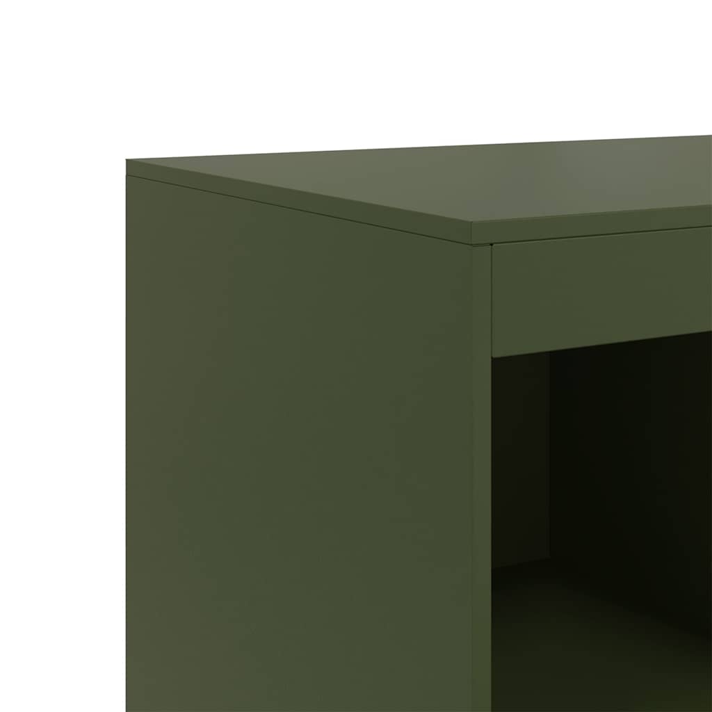 olívazöld acél magasszekrény 67x39x95 cm