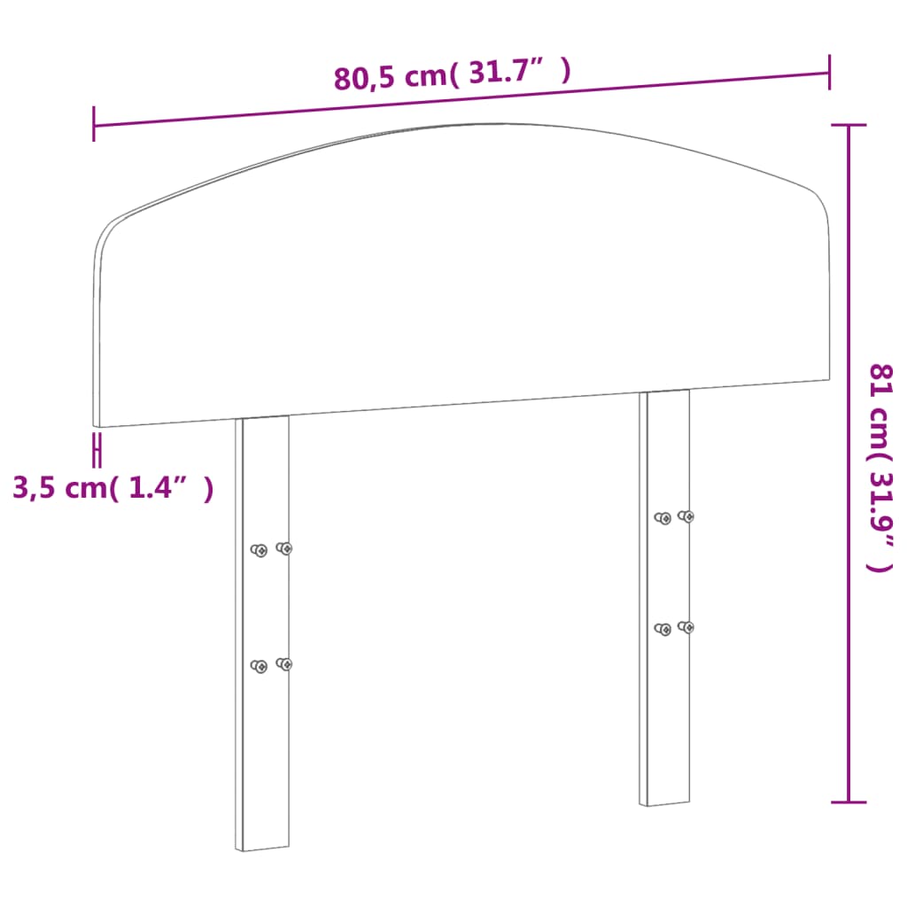 fehér tömör fenyőfa fejtámla 75 cm