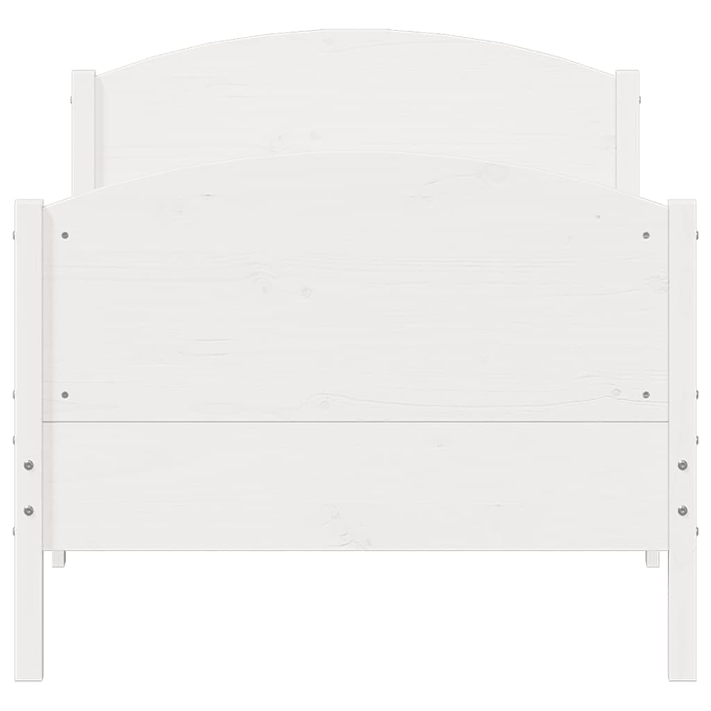 fehér tömör fenyőfa ágy matrac nélkül 100 x 200 cm