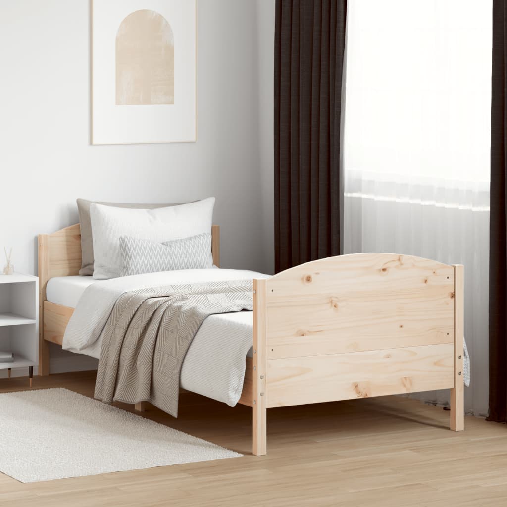 tömör fenyőfa ágy matrac nélkül 75 x 190 cm