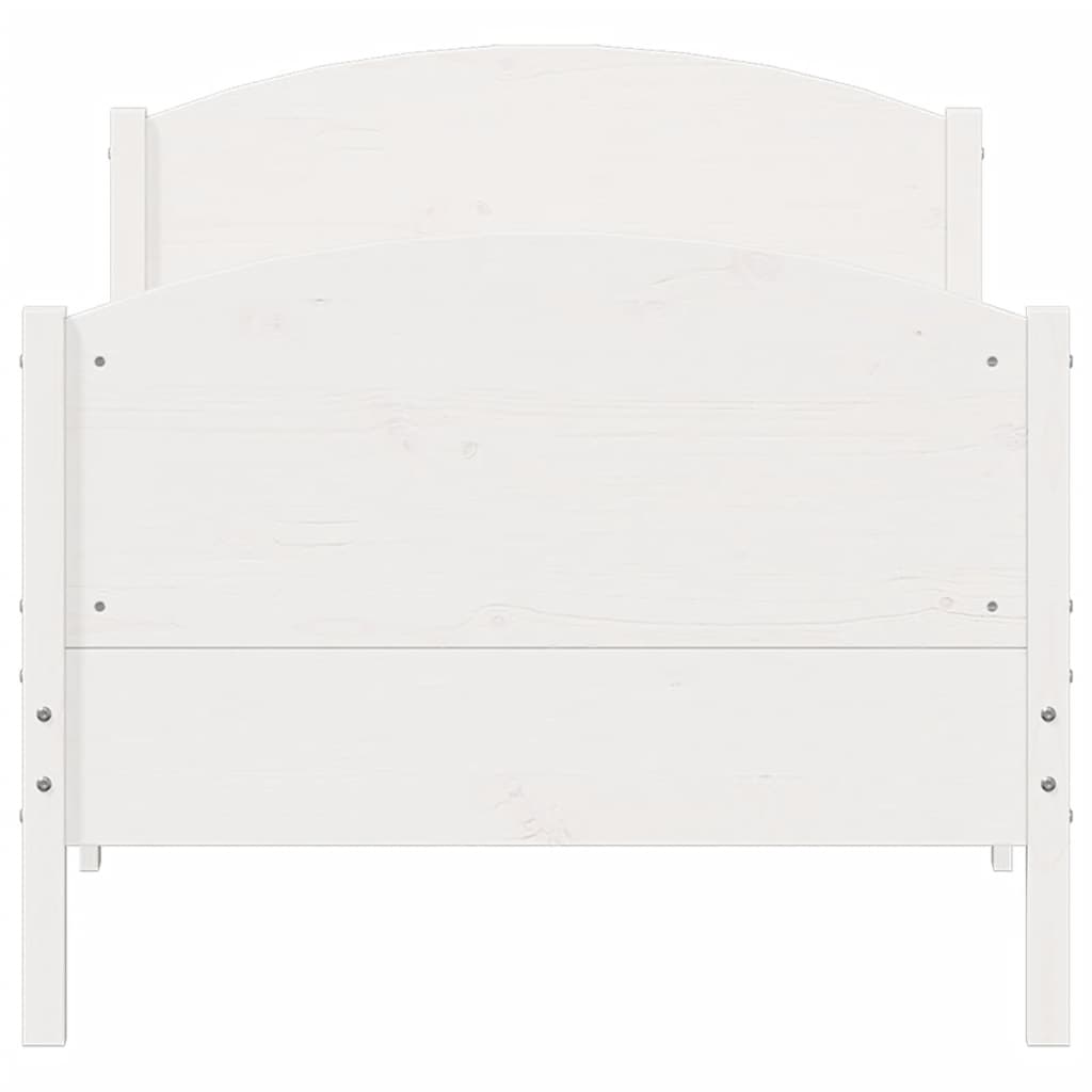 fehér tömör fenyőfa ágy matrac nélkül 75 x 190 cm