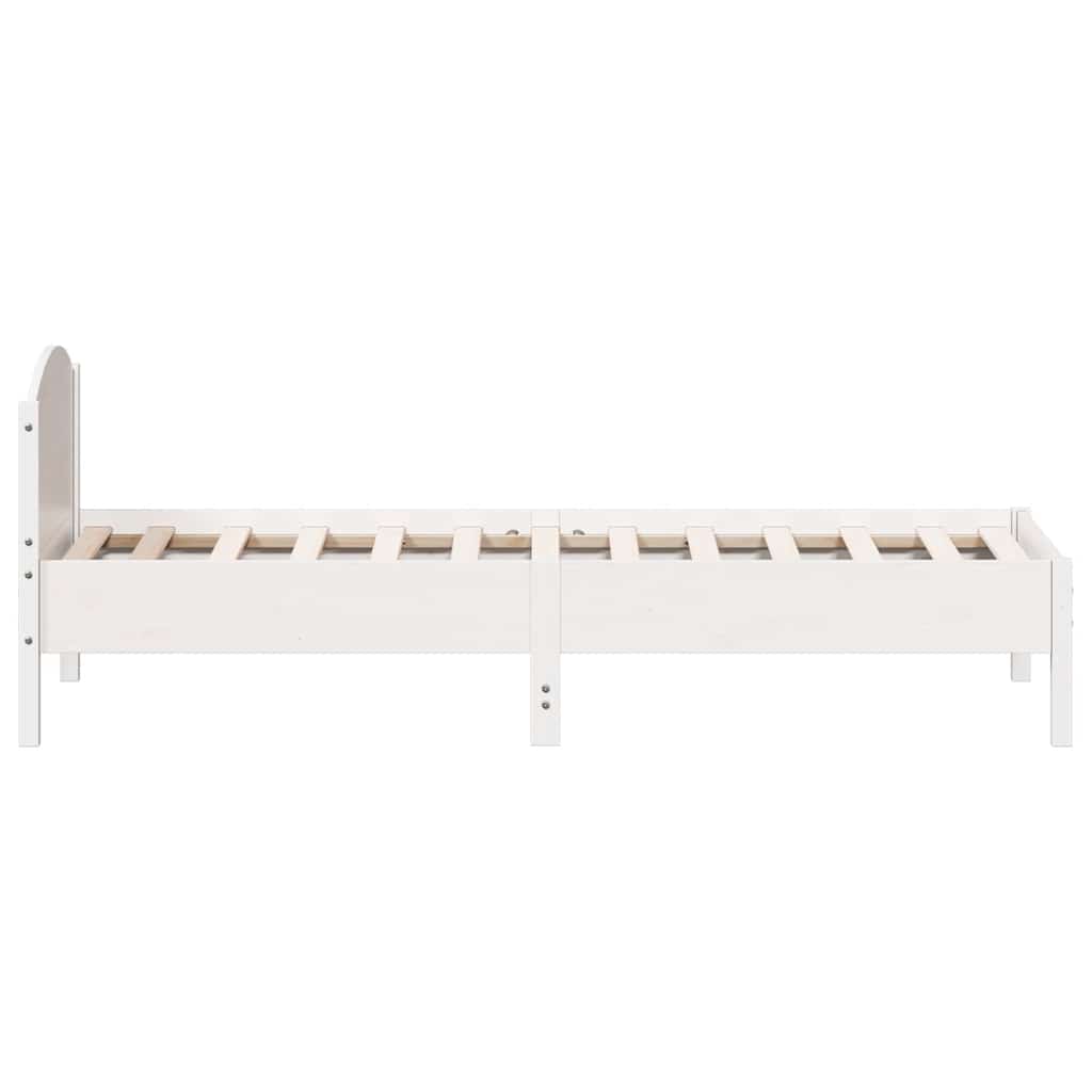 fehér tömör fenyőfa ágy matrac nélkül 100 x 200 cm