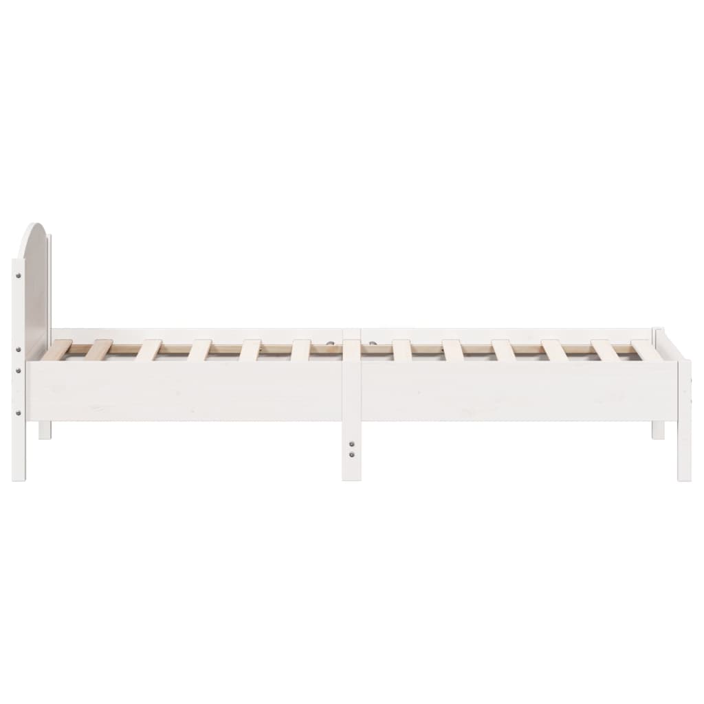fehér tömör fenyőfa ágy matrac nélkül 90 x 200 cm