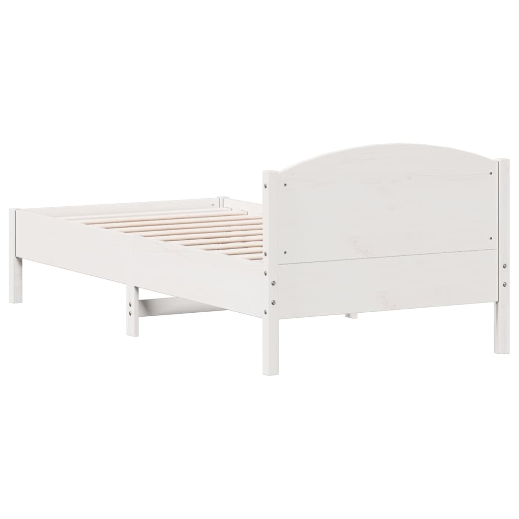 fehér tömör fenyőfa ágy matrac nélkül 90 x 200 cm