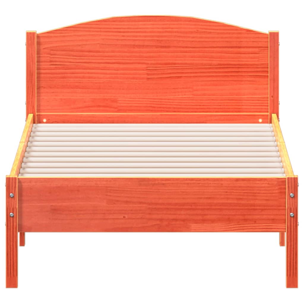 viaszbarna tömör fenyőfa ágy matrac nélkül 90 x 190 cm