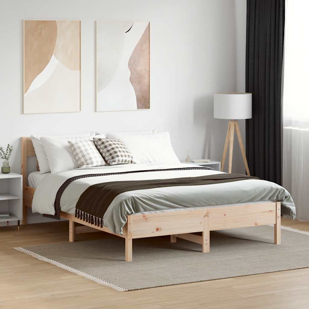 tömör fenyőfa ágykeret ágy matrac nélkül 120 x 200 cm