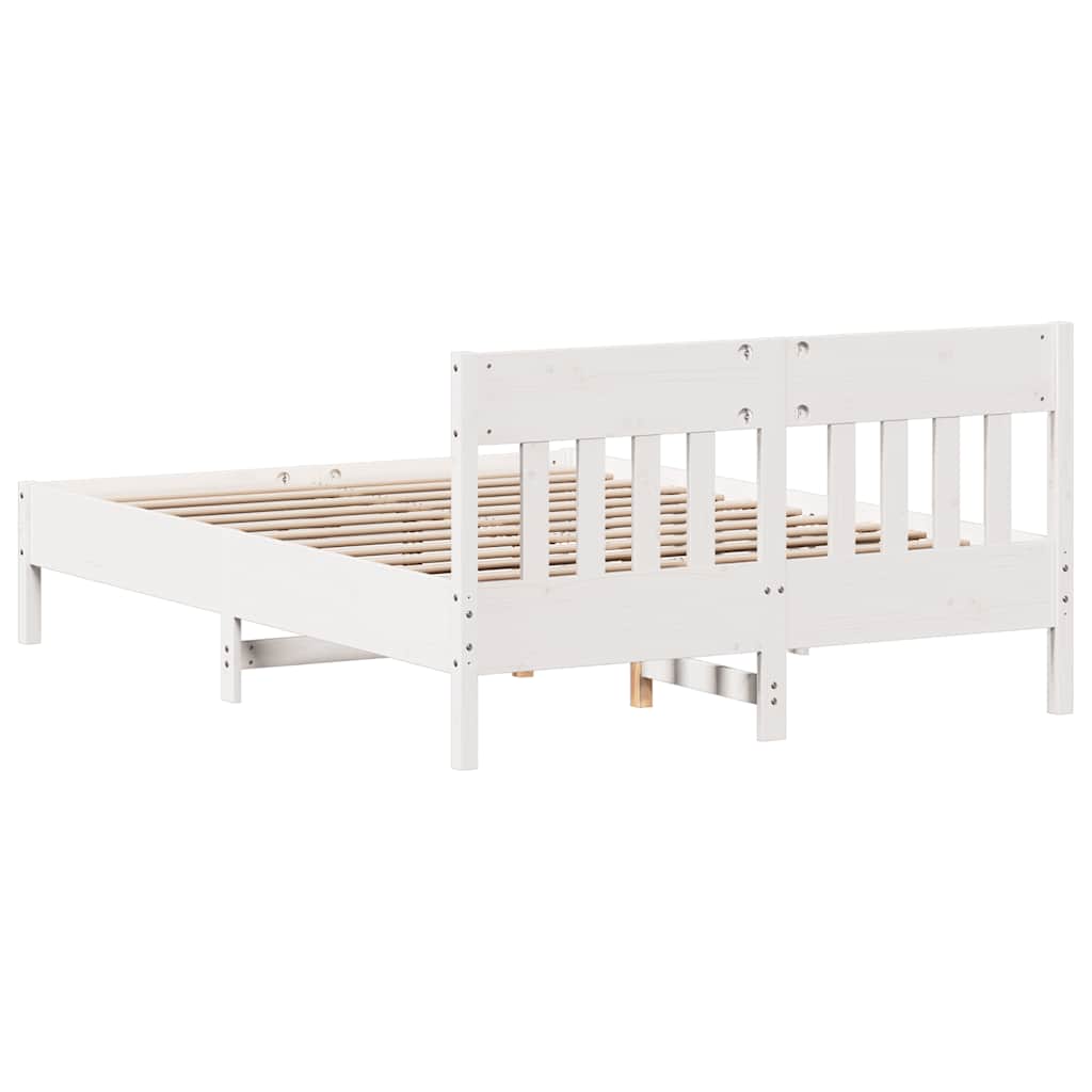 fehér tömör fenyőfa ágy matrac nélkül 120 x 200 cm