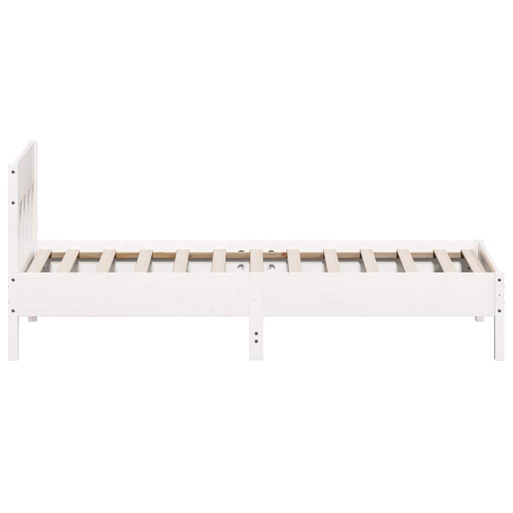 fehér tömör fenyőfa ágy matrac nélkül 100 x 200 cm