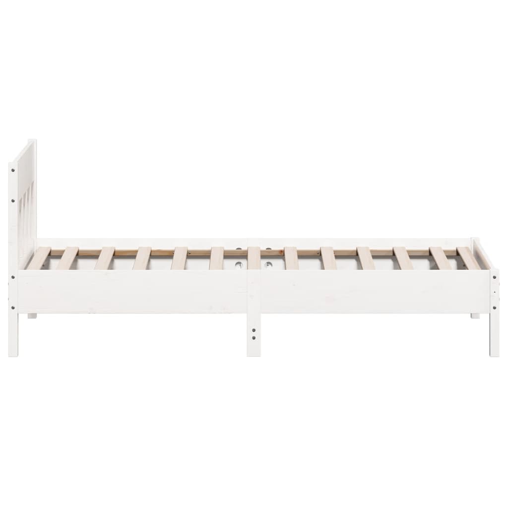 fehér tömör fenyőfa ágy matrac nélkül 90 x 200 cm