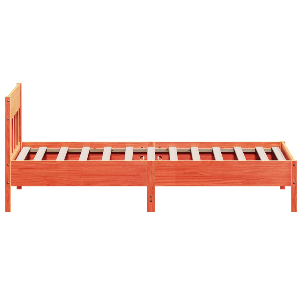 viaszbarna tömör fenyőfa ágy matrac nélkül 90 x 190 cm