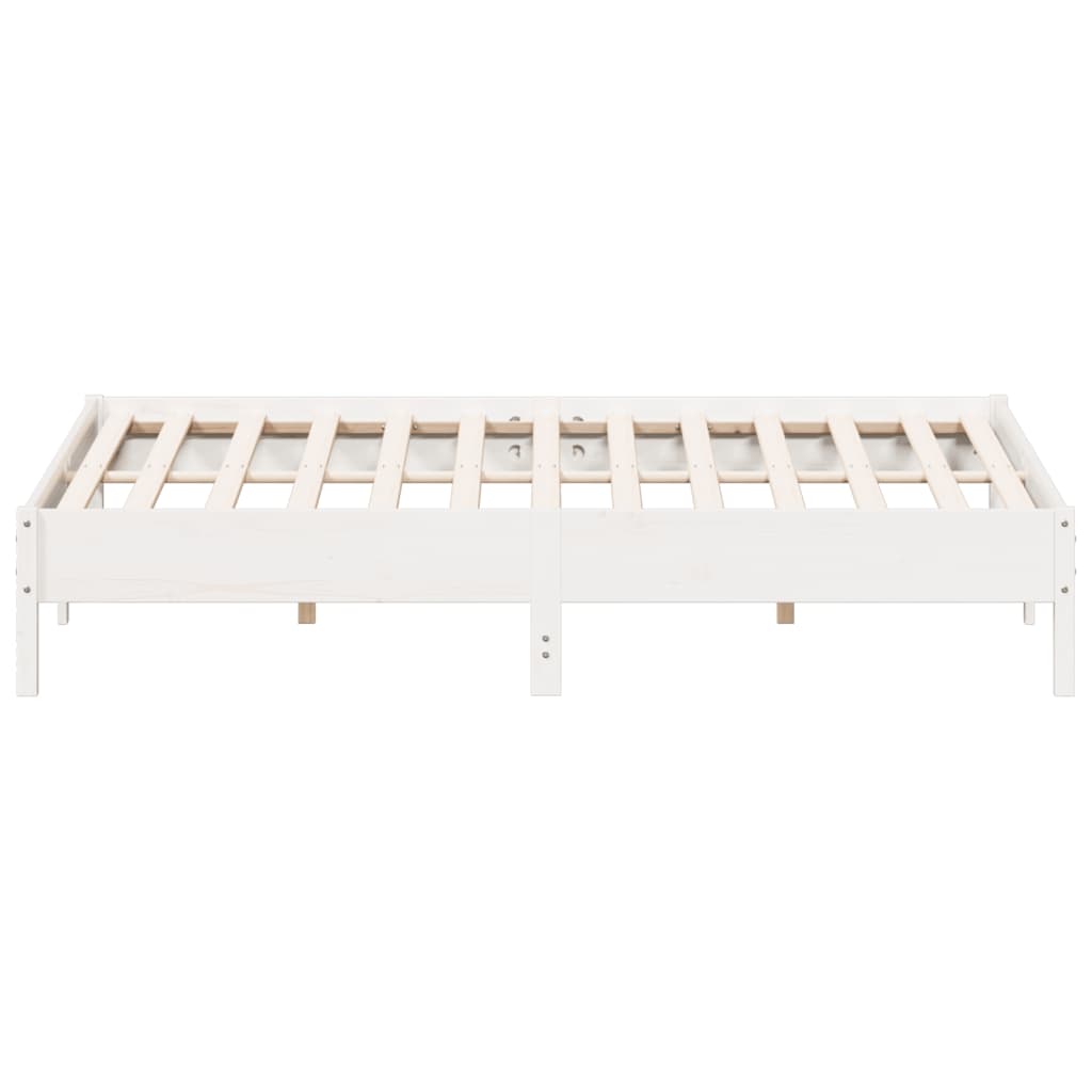 fehér tömör fenyőfa ágy matrac nélkül 200 x 200 cm