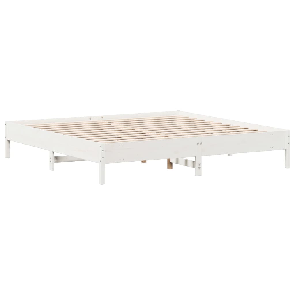 fehér tömör fenyőfa ágy matrac nélkül 200 x 200 cm