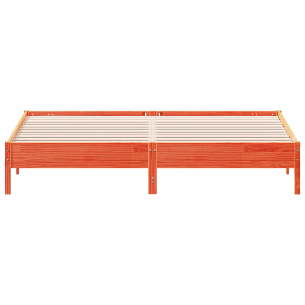 viaszbarna tömör fenyőfa ágy matrac nélkül 200 x 200 cm