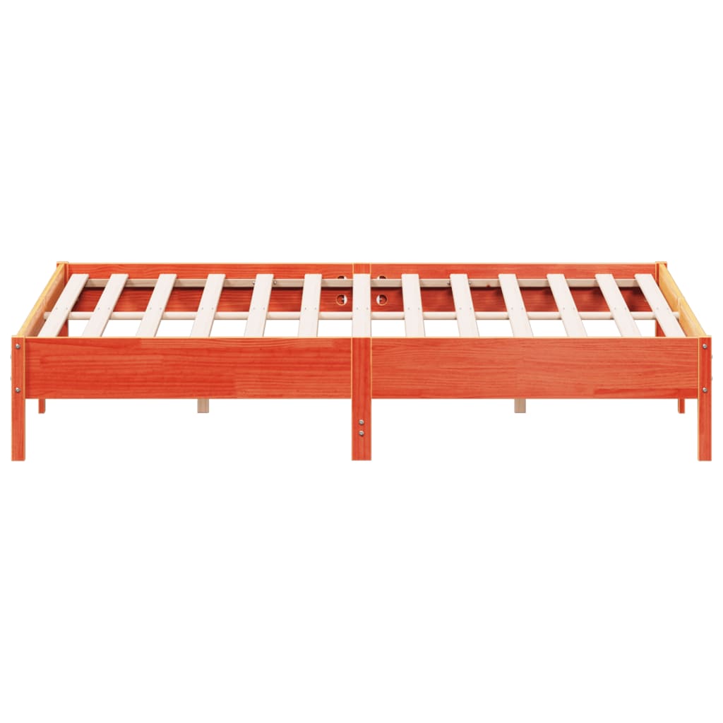 viaszbarna tömör fenyőfa ágy matrac nélkül 200 x 200 cm