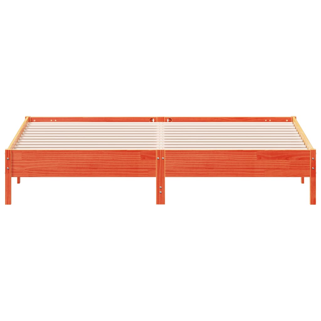 viaszbarna tömör fenyőfa ágy matrac nélkül 180 x 200 cm