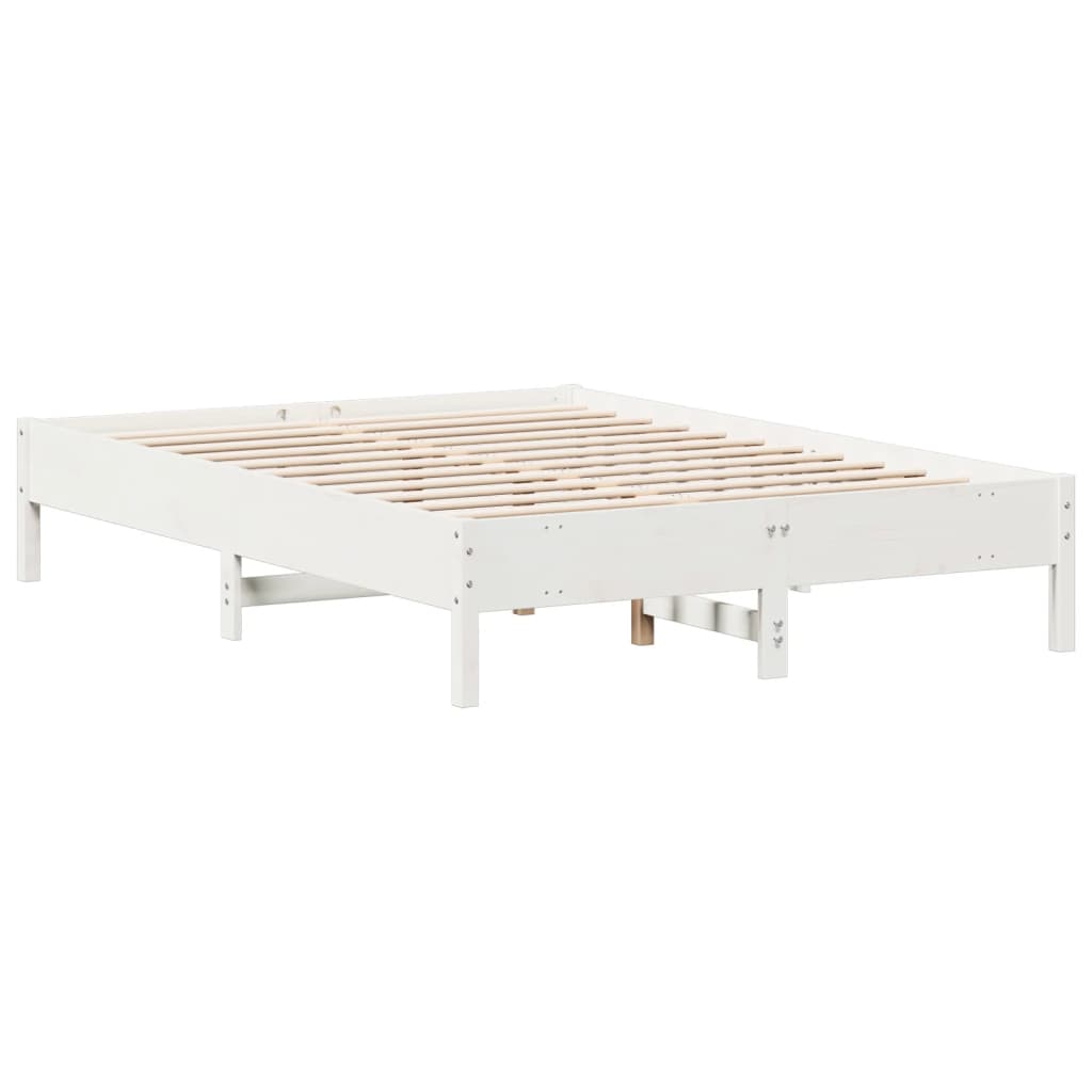 fehér tömör fenyőfa ágy matrac nélkül 160 x 200 cm