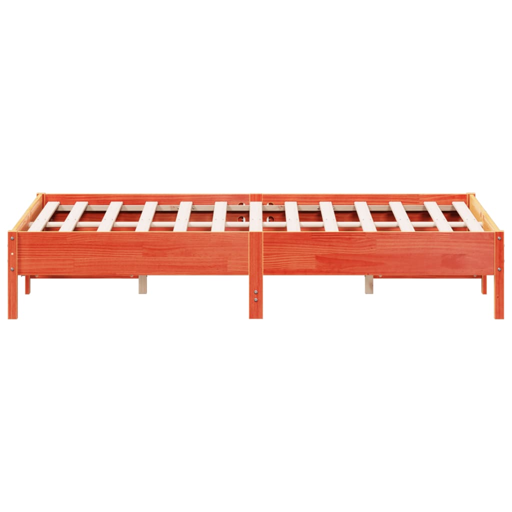 viaszbarna tömör fenyőfa ágy matrac nélkül 120 x 200 cm