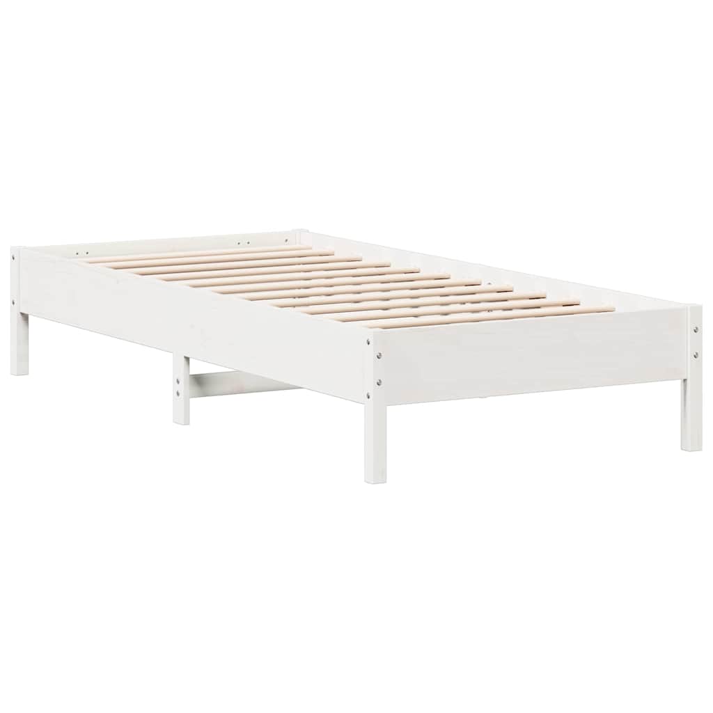 fehér tömör fenyőfa ágy matrac nélkül 100 x 200 cm