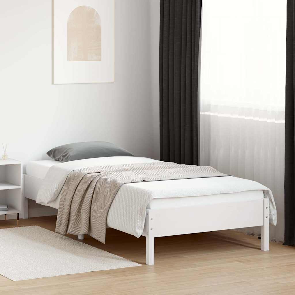 fehér tömör fenyőfa ágy matrac nélkül 100 x 200 cm