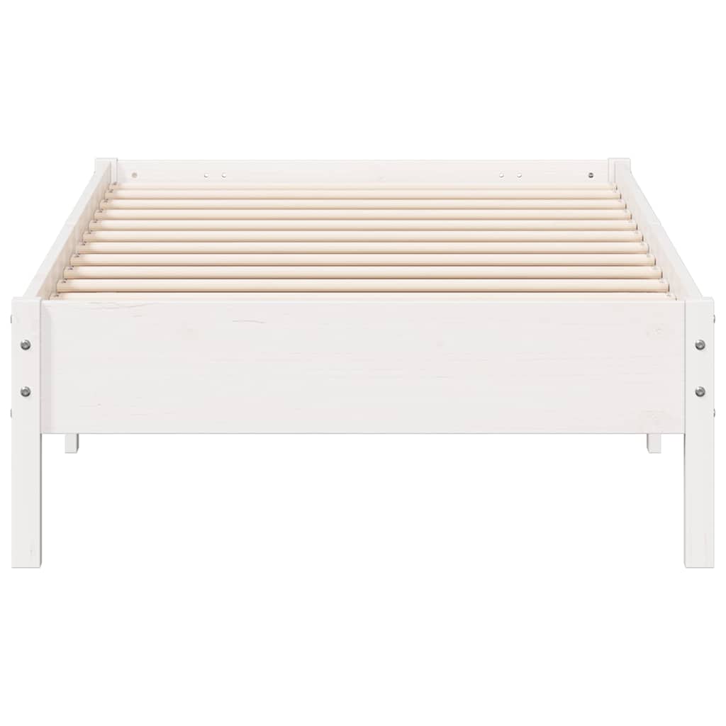 fehér tömör fenyőfa ágy matrac nélkül 100 x 200 cm