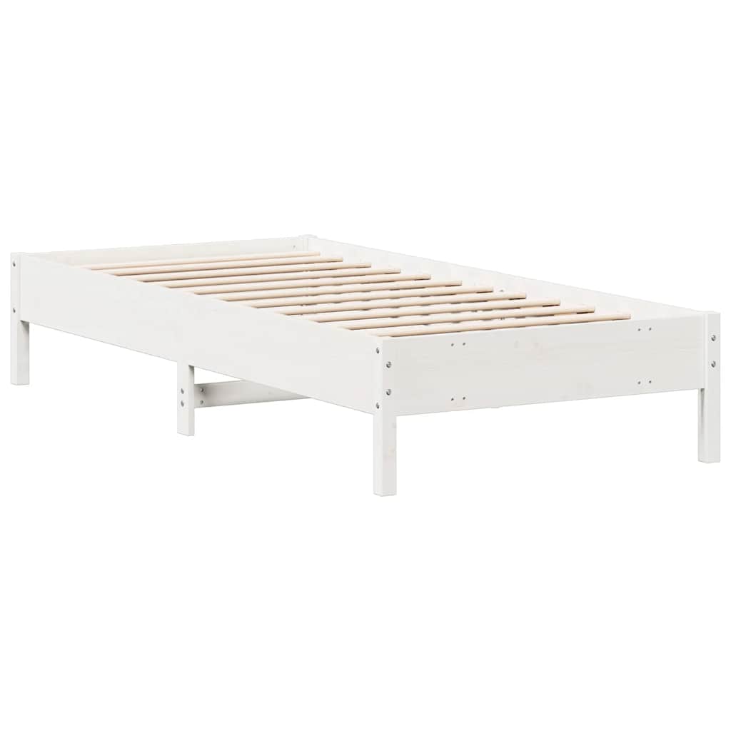fehér tömör fenyőfa ágy matrac nélkül 100 x 200 cm