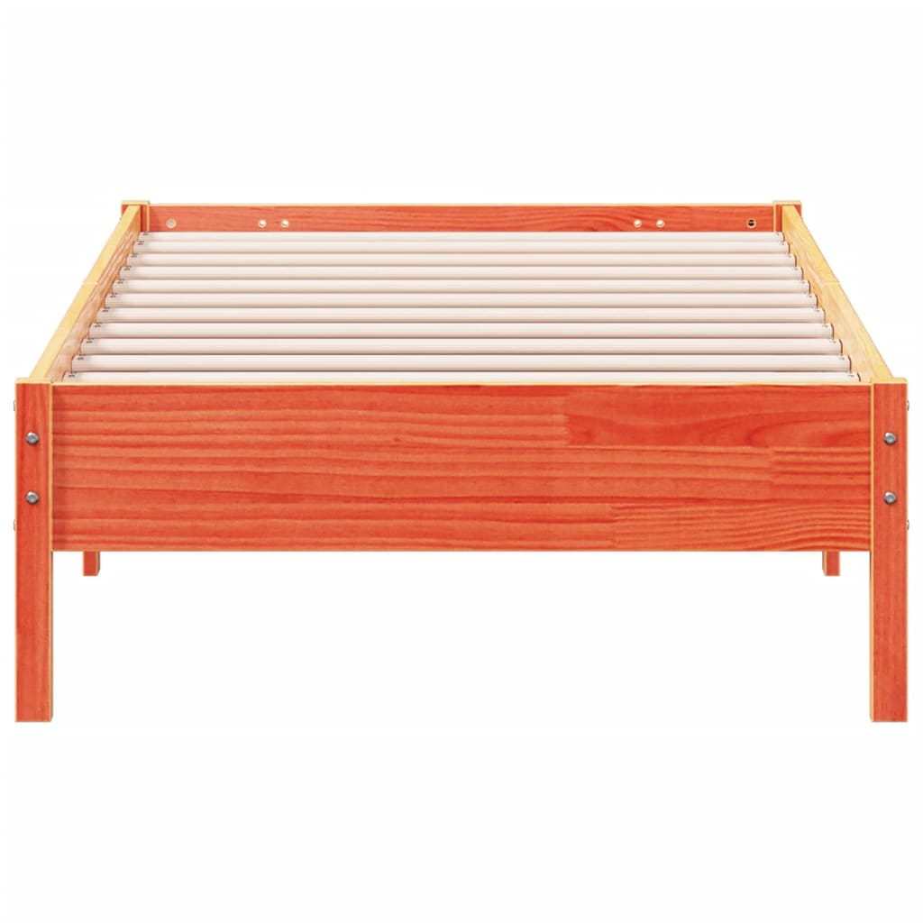 viaszbarna tömör fenyőfa ágy matrac nélkül 100 x 200 cm