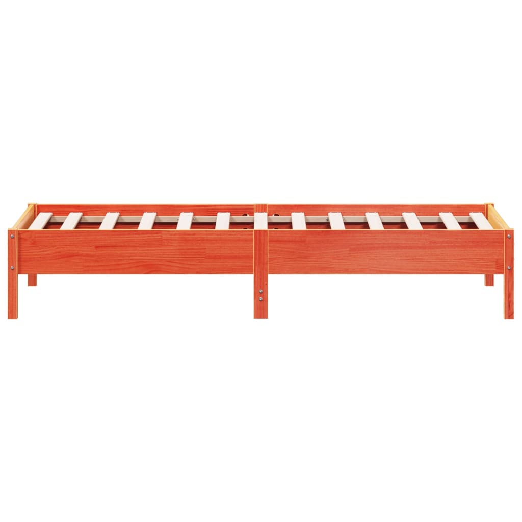 viaszbarna tömör fenyőfa ágy matrac nélkül 100 x 200 cm