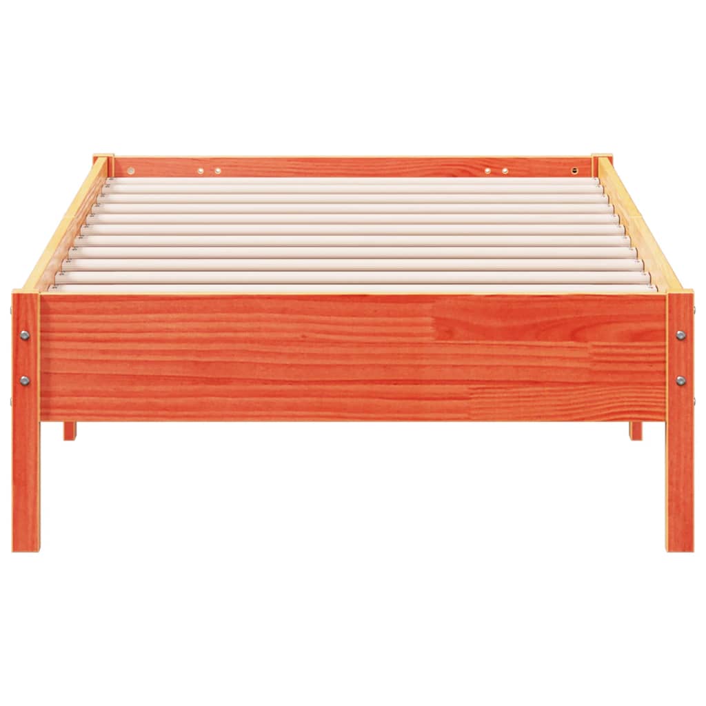 viaszbarna tömör fenyőfa ágy matrac nélkül 90 x 200 cm