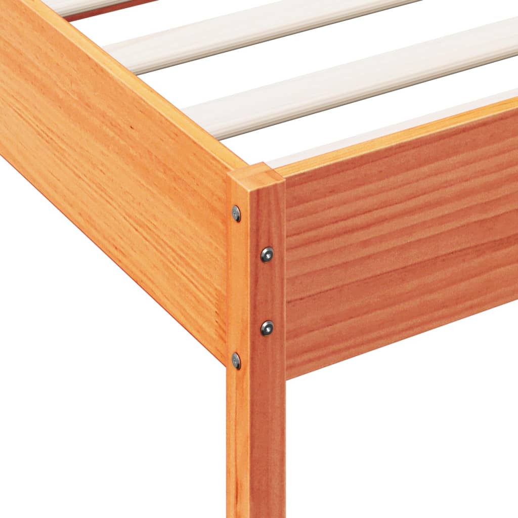 viaszbarna tömör fenyőfa ágy matrac nélkül 90 x 200 cm