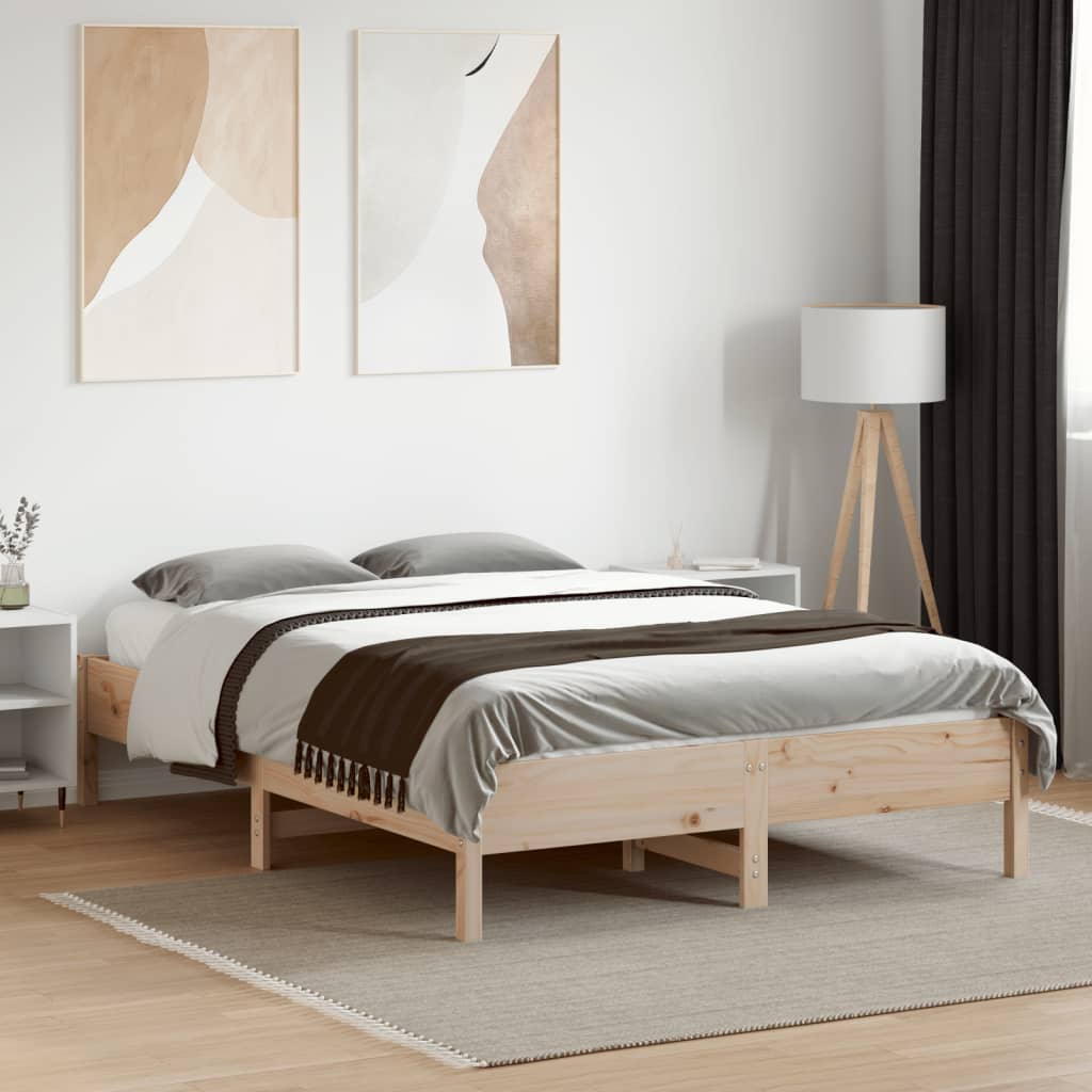 tömör fenyőfa ágy matrac nélkül 135 x 190 cm