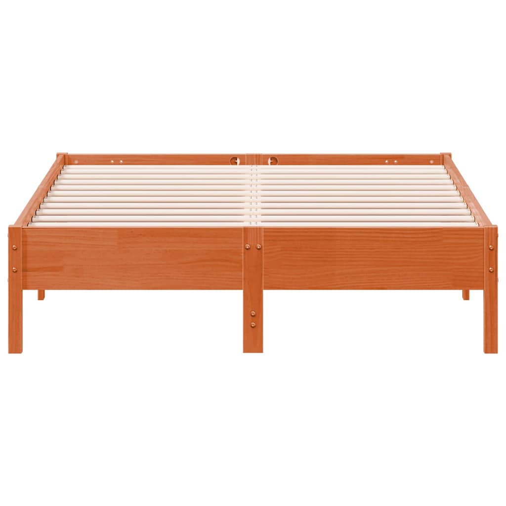 viaszbarna tömör fenyőfa ágy matrac nélkül 120 x 190 cm