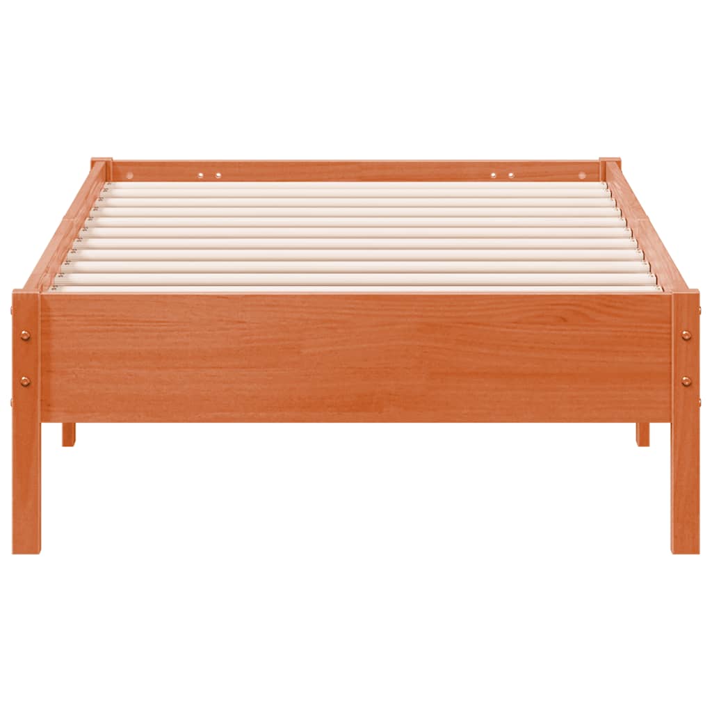 viaszbarna tömör fenyőfa ágy matrac nélkül 90 x 190 cm