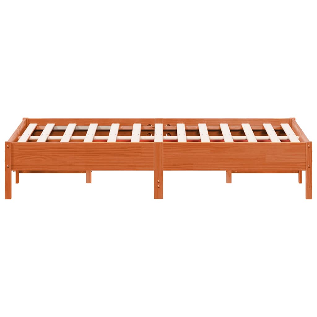 viaszbarna tömör fenyőfa ágy matrac nélkül 90 x 190 cm
