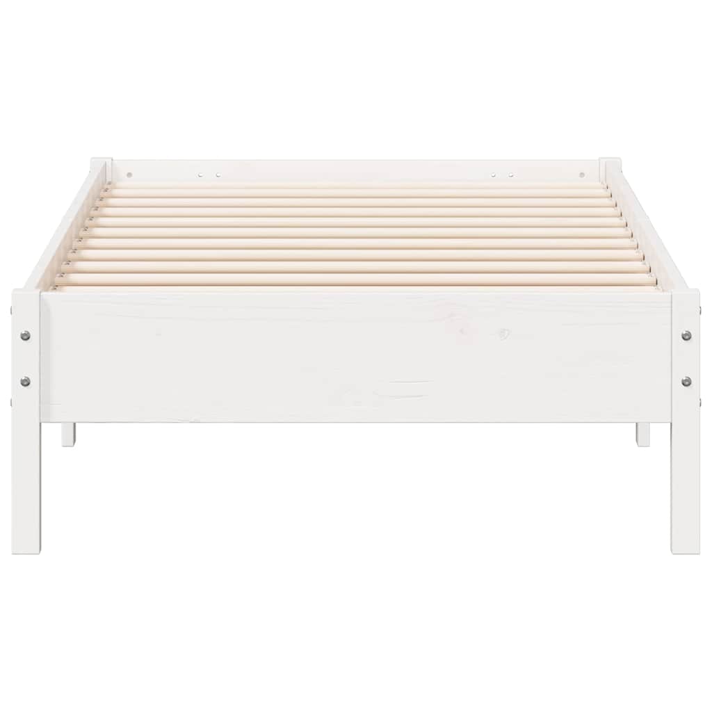 fehér tömör fenyőfa ágy matrac nélkül 75 x 190 cm