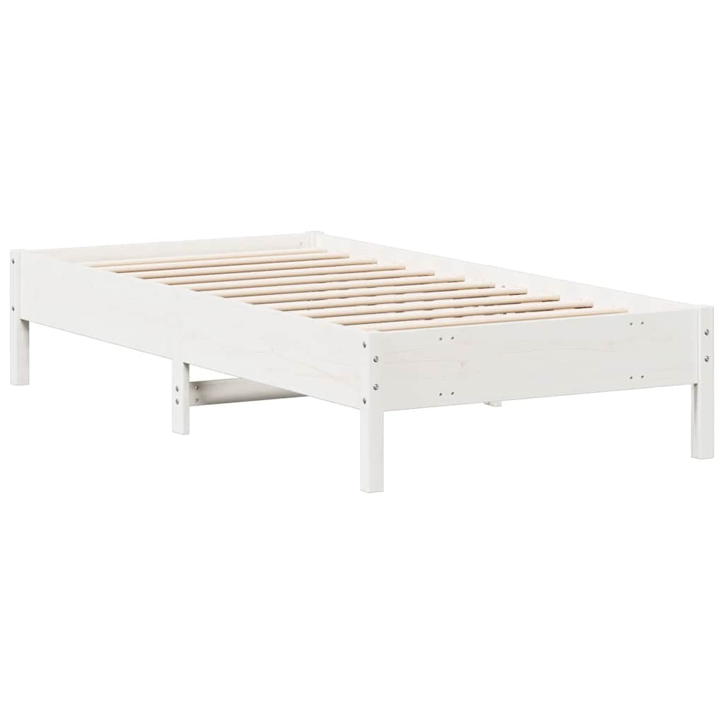 fehér tömör fenyőfa ágy matrac nélkül 75 x 190 cm
