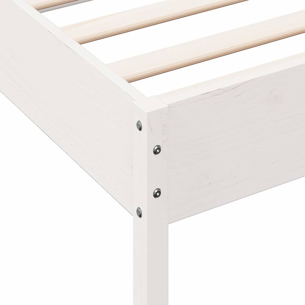 fehér tömör fenyőfa ágy matrac nélkül 75 x 190 cm