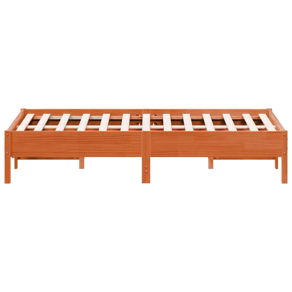 viaszbarna tömör fenyőfa ágy matrac nélkül 75 x 190 cm