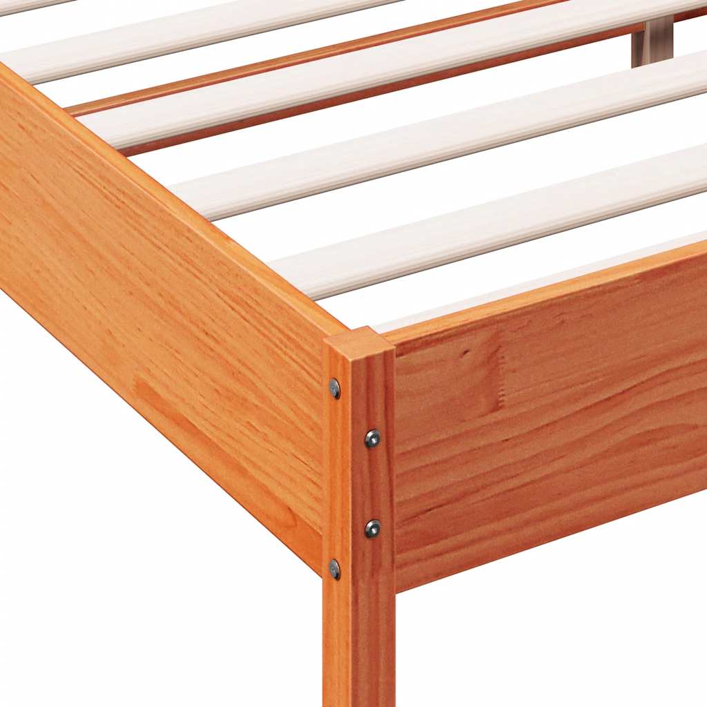viaszbarna tömör fenyőfa ágy matrac nélkül 75 x 190 cm