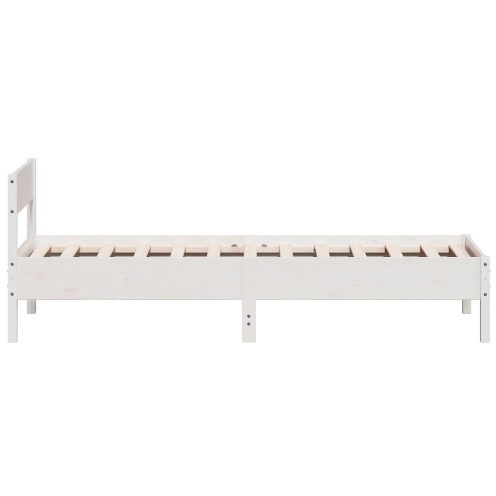 fehér tömör fenyőfa ágy matrac nélkül 100 x 200 cm
