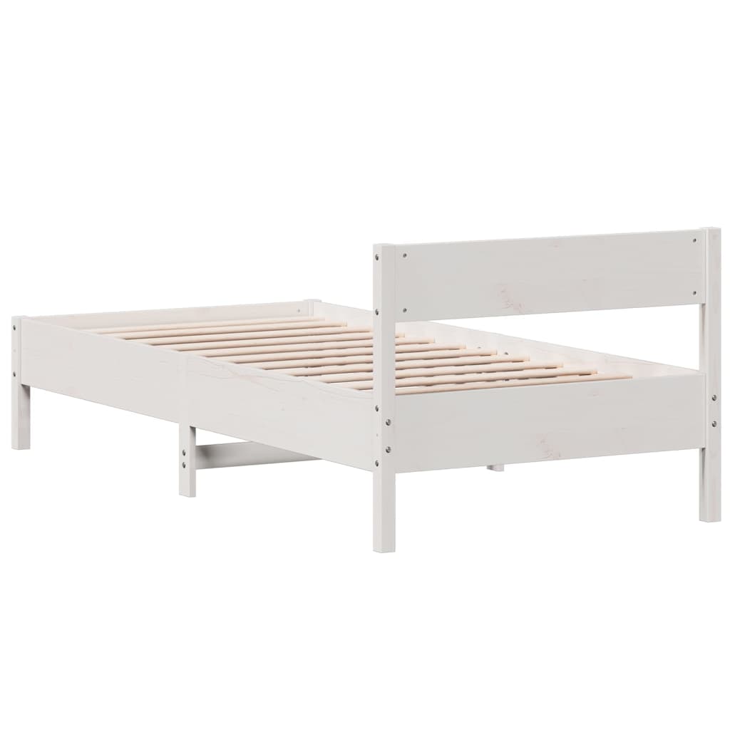 fehér tömör fenyőfa ágy matrac nélkül 100 x 200 cm