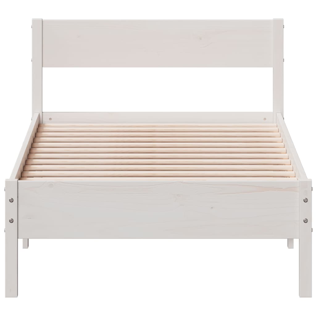 fehér tömör fenyőfa ágy matrac nélkül 90 x 200 cm